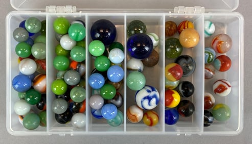 Group of 45+ Assorted Glass Marbles