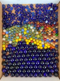 Group of 140+ Assorted Glass Marbles and Beads
