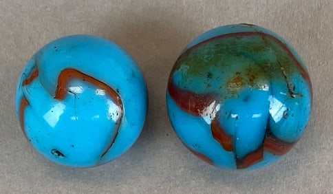 Group of 2 Peltier Superboy Glass Marble