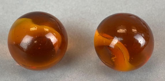 Group of 2 Peltier Root Beer Float Glass Marbles