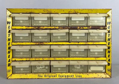Vintage Weatherhead Metal Advertising Cabinet with Drawers