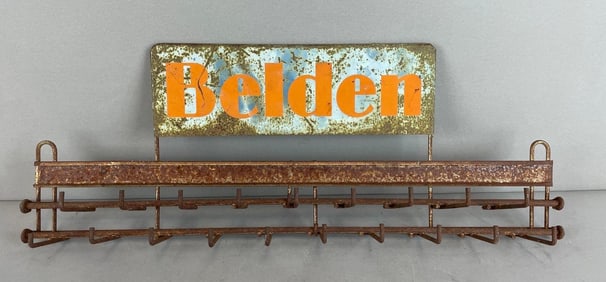 Vintage Belden Battery Cable Metal Advertising Rack