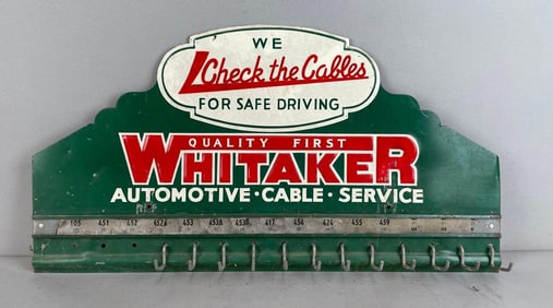 Vintage Whitaker Automotive Cable Metal Advertising Display Rack