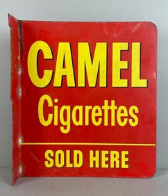 Vintage Camel Cigarettes Metal Flange Advertising Sign