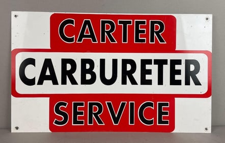 Carter Carburetor Service Metal Advertising Sign