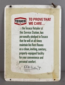 Texaco Service Station Double-Sided Metal Advertising Sign