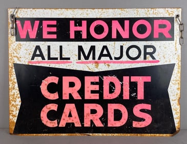 Honor Major Credit Cards Double-Sided Metal Sign