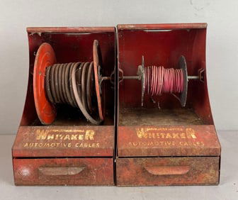 Group of 2 Vintage Whitaker Automotive Cables Advertising Dispensers