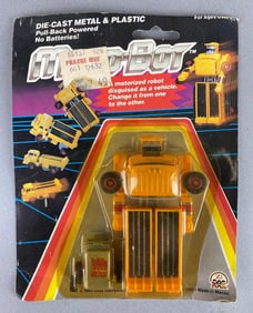 1984 Intex Moto-Bot Die-Cast Metal and Plastic Pull-Back Toy