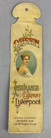 Antique Queen Insurance Company Advertising Tin Sign