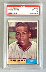PSA 6 1961 Topps Ernie Banks Baseball Trading Card