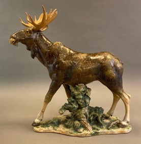 NO SHIPPING AVAILABLE Damaged Lladro Moose Porcelain Figurine