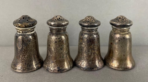 Group of 4 Sterling Silver Salt and Pepper Shakers