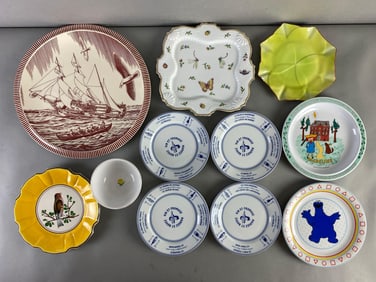 Group of Assorted Porcelain Plates and More