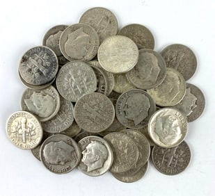 Group of 29 US D Silver Dimes