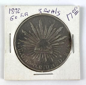 1890 Mexico 8 Reales Libertad Coin