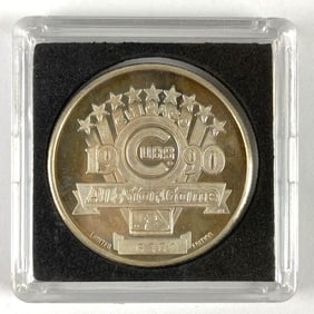 1990 Chicago Cubs All Star Game 1 oz .999 Fine Silver Commemorative Coin