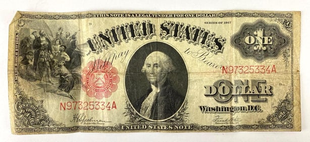 1917 Series B Red Seal One Dollar US Note