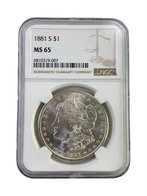 1881-S NGC Graded MS 65 US Morgan Silver Dollar
