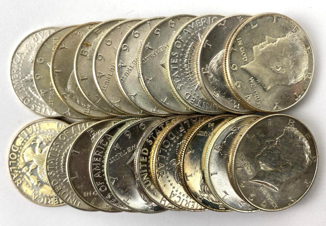 Group of 20 1964 Kennedy Silver Half Dollars (1 of 1)