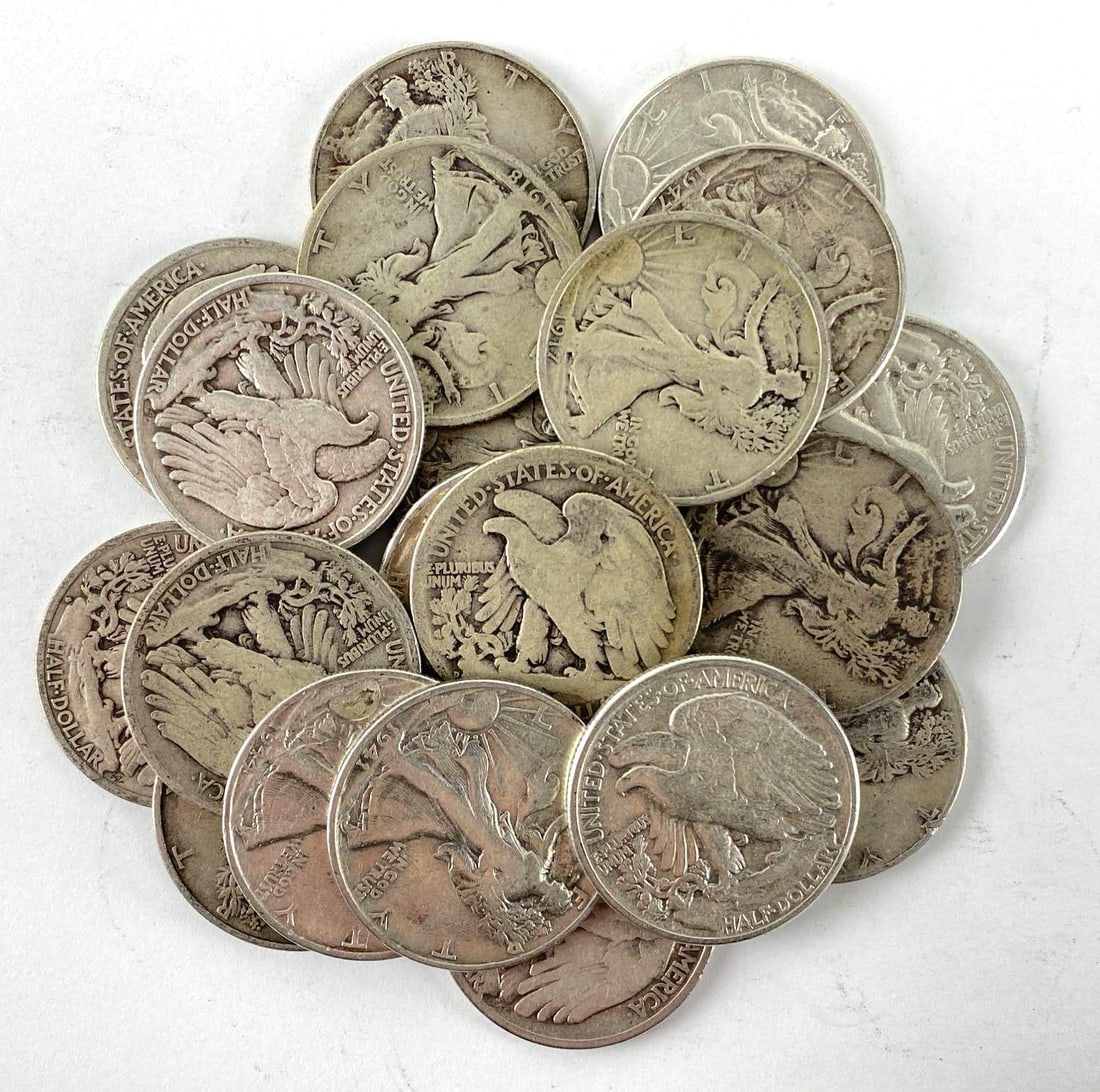 Group of 20 Walking Liberty Half Dollars (1 of 1)