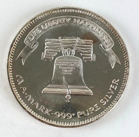 1984 A-Mark Liberty Silver 1 oz .999 Fine Silver Round