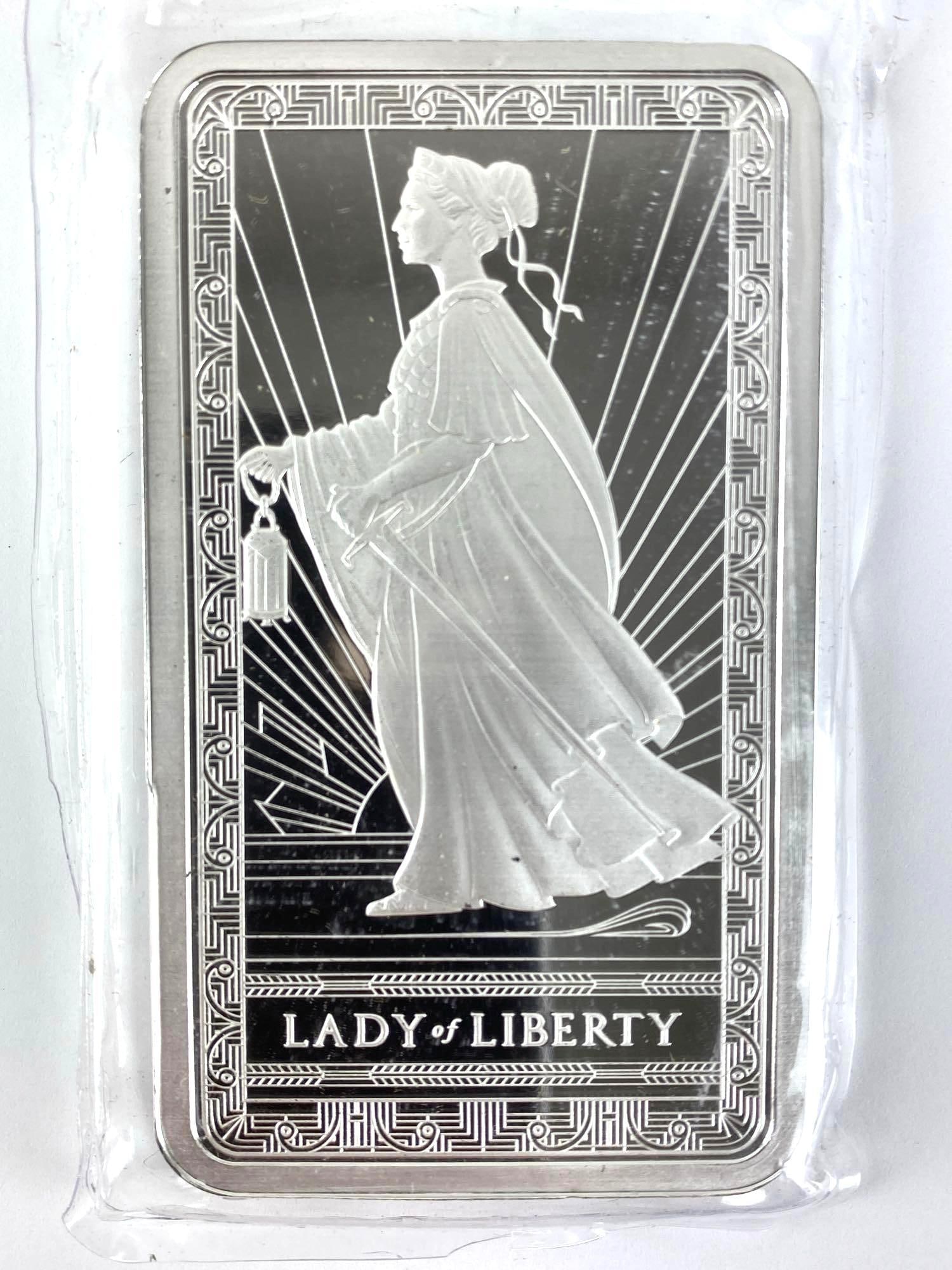 Pamp Lady of Liberty 10 oz .999 Fine Silver Ingot/Bar: Pamp Lady of Liberty 10 oz .999 Fine Silver Ingot/Bar