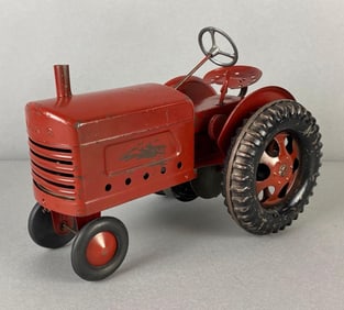 Vintage Luxia Tin Litho Wind-Up Tractor