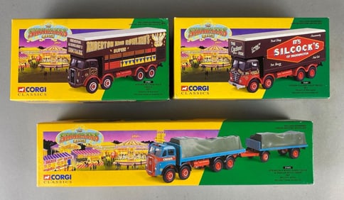 Group of 3 Corgi Classics Die-Cast The Showmans Range Vehicle Sets
