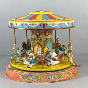 J. Chein and Co. Playland Merry-Go-Round Tin Litho Wind Up Toy