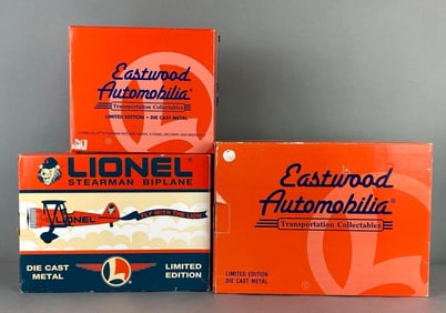 Group of 3 Lionel Limited Edition Eastwood Automobilia Die-Cast Biplanes