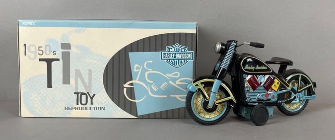Xonex Reproduction Harley Davidson 1950s Tin Litho Motorcycle