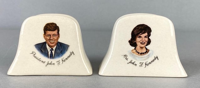 President John F. Kennedy and Jackie Kennedy Porcelain Salt and Pepper Set