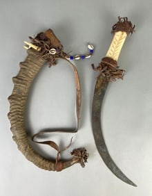 Abyssinian Ethiopian Ibex Horn Sheath Shotel Sword