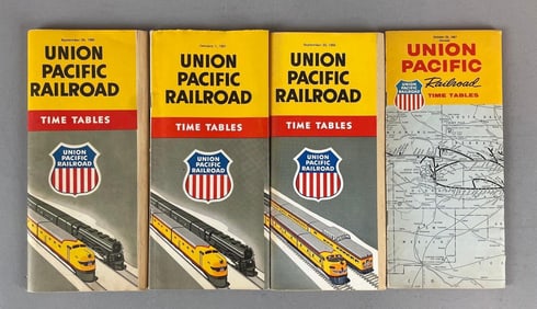 Group of Vintage Union Pacific Railroad Time Tables