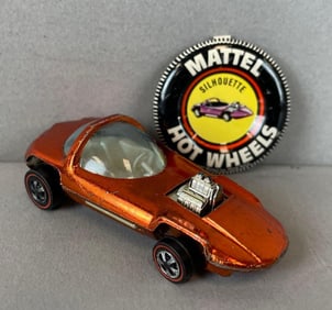 1967 Mattel Hot Wheels Redline Silhouette Die-Cast Car with Button