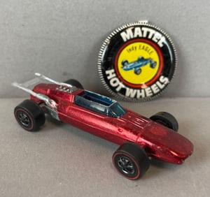 1969 Mattel Hot Wheels Redline Indy Eagle Die-Cast Car with Button