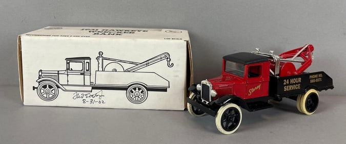 Fred Ertl Jr. Signed 1931 Hawkeye Wrecker Die-Cast Truck Bank