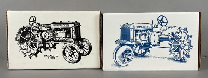 Group of 2 65th Anniversary Ertl John Deere Die-Cast Tractors