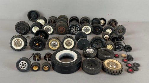 Group of Vintage Toy Truck Wheels