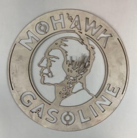 Die-Cut Metal Mohawk Gasoline Advertising Sign