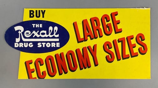 Vintage Rexall Drug Store Cardboard Advertising Sign
