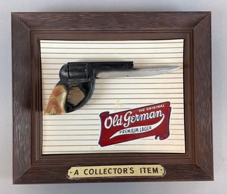 1957 Old German Lager Antique Gun Series Beer Advertising Sign