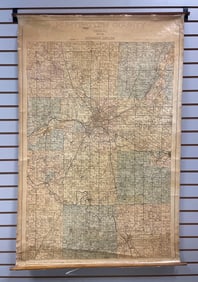 1903 Huntington County Indiana Plat Wall Map