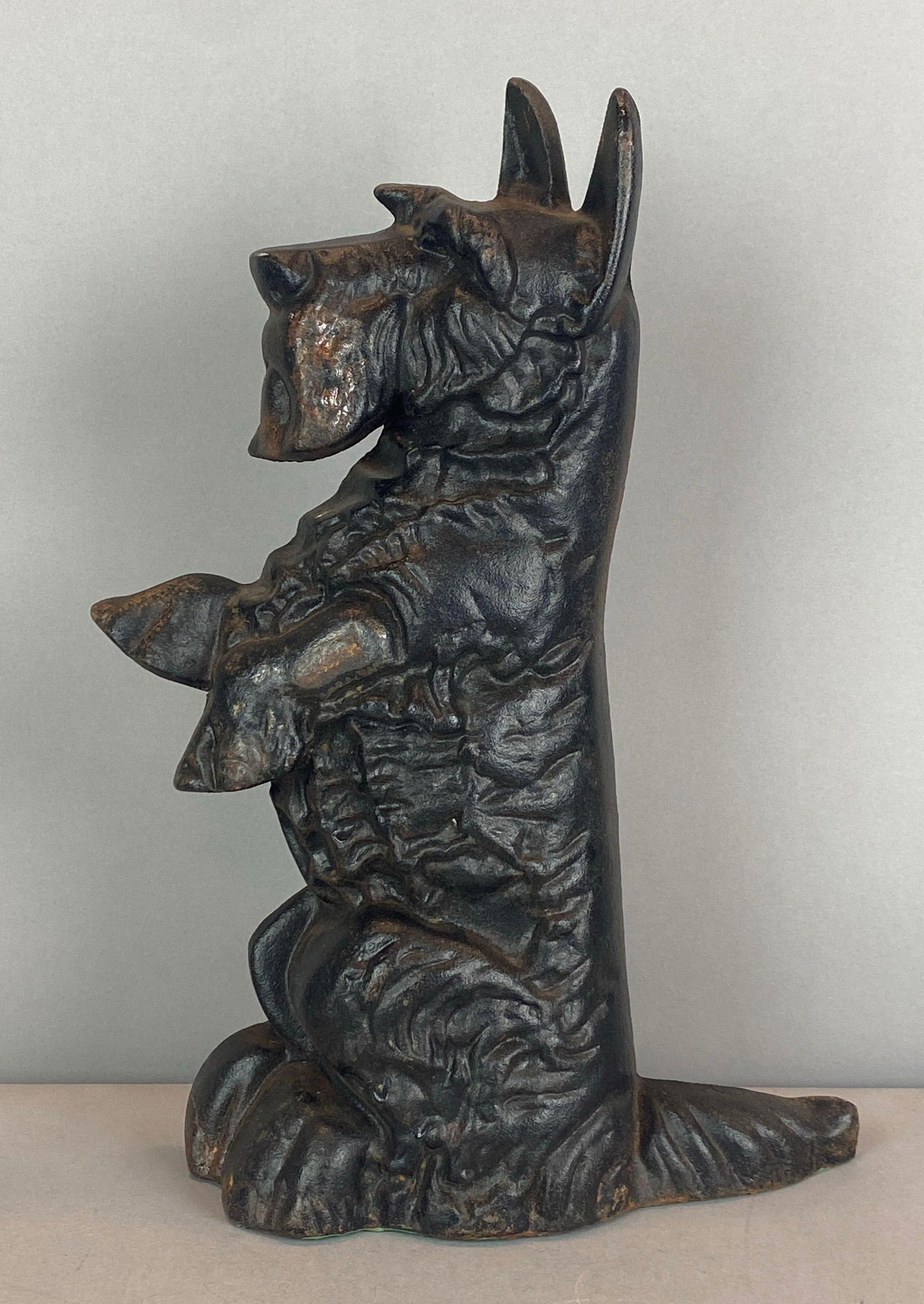 Cast Iron Scottie Dog Door Stop: Measure 14 x 10 x 3 1/2 inches