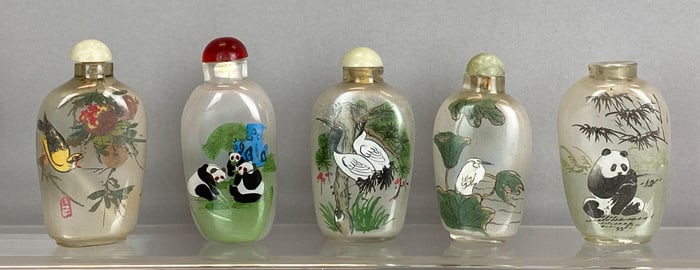 Group of 5 Chinese ROG Animal Snuff Bottles