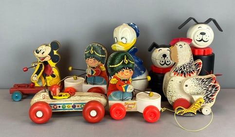 Group of Fisher Price Pull Toys and More