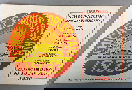 Postcards - 30+ 1933 Chicago Worlds Fair Birth Seal: Zodi Art, features birth seal and more
