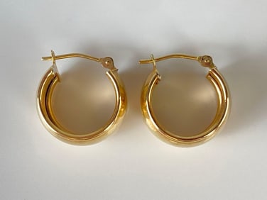 Pair of 14K Gold Hoop Earrings