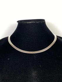 14K Gold and White Gold Reversible Omega Link Necklace